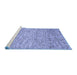 Sideview of Machine Washable Abstract Blue Contemporary Rug, wshcon1880blu