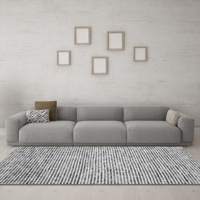 Machine Washable Abstract Gray Contemporary Rug in a Living Room,, wshcon1880gry