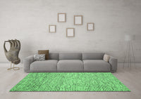Machine Washable Abstract Emerald Green Contemporary Rug, wshcon1880emgrn
