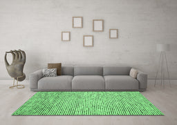 Machine Washable Abstract Emerald Green Contemporary Area Rugs in a Living Room,, wshcon1880emgrn