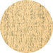 Round Abstract Brown Contemporary Rug, con1881brn