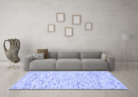 Machine Washable Abstract Blue Contemporary Rug, wshcon1881blu