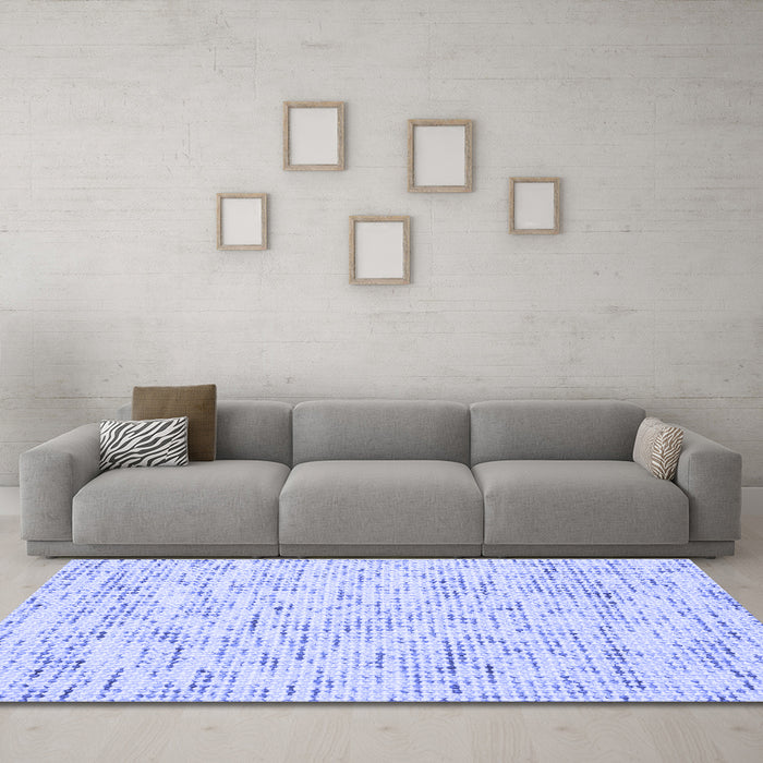 Machine Washable Abstract Blue Contemporary Rug in a Living Room, wshcon1881blu