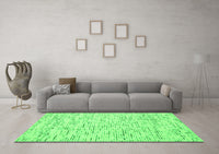 Machine Washable Abstract Green Contemporary Rug, wshcon1881grn