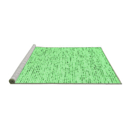 Sideview of Machine Washable Abstract Emerald Green Contemporary Area Rugs, wshcon1881emgrn