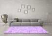 Machine Washable Abstract Purple Contemporary Area Rugs in a Living Room, wshcon1881pur