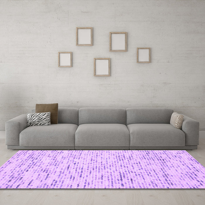 Machine Washable Abstract Purple Contemporary Area Rugs in a Living Room, wshcon1881pur