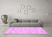 Machine Washable Abstract Pink Contemporary Rug in a Living Room, wshcon1881pnk