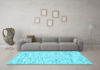 Machine Washable Abstract Light Blue Contemporary Rug, wshcon1881lblu