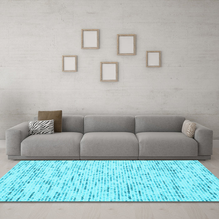 Machine Washable Abstract Light Blue Contemporary Rug in a Living Room, wshcon1881lblu