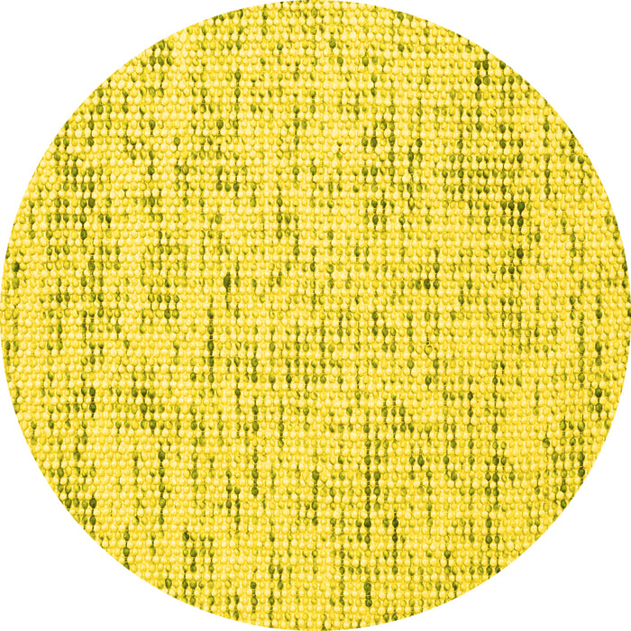 Round Abstract Yellow Contemporary Rug, con1881yw