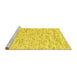 Sideview of Machine Washable Abstract Yellow Contemporary Rug, wshcon1881yw