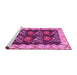 Sideview of Machine Washable Abstract Pink Contemporary Rug, wshcon1882pnk