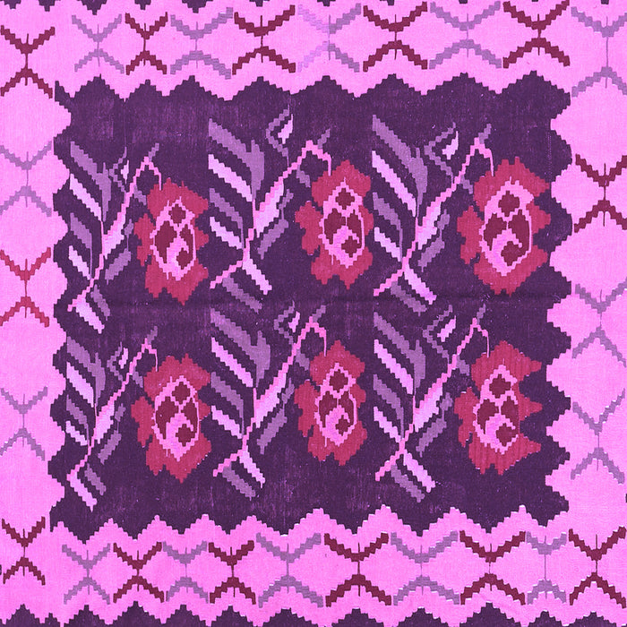 Square Abstract Purple Contemporary Rug, con1882pur