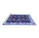 Sideview of Machine Washable Abstract Blue Contemporary Rug, wshcon1882blu