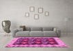 Machine Washable Abstract Pink Contemporary Rug in a Living Room, wshcon1882pnk