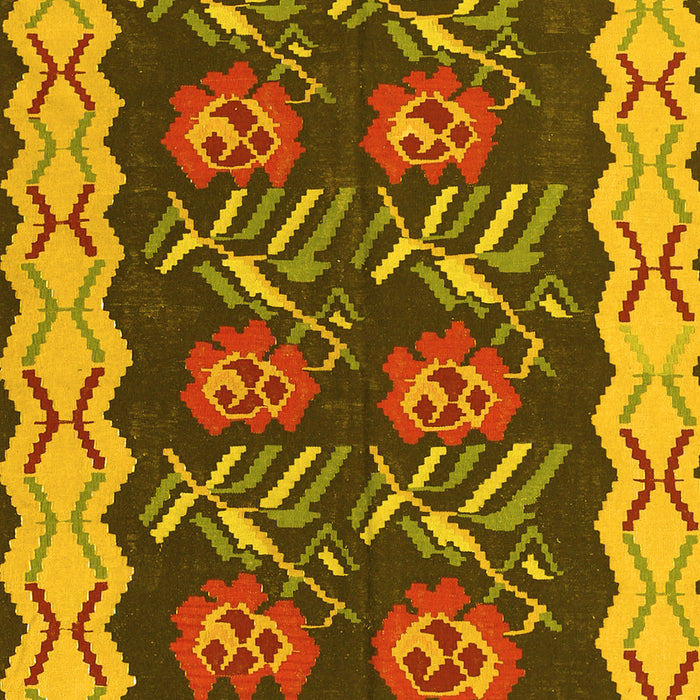 Abstract Yellow Contemporary Rug, con1882yw