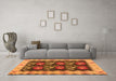 Machine Washable Abstract Orange Contemporary Area Rugs in a Living Room, wshcon1882org