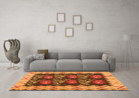 Machine Washable Abstract Orange Contemporary Rug, wshcon1882org