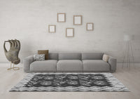 Machine Washable Abstract Gray Contemporary Rug, wshcon1882gry