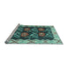 Sideview of Machine Washable Abstract Light Blue Contemporary Rug, wshcon1882lblu