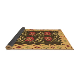 Sideview of Abstract Brown Contemporary Rug, con1882brn