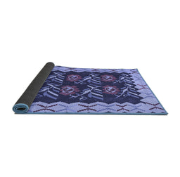 Sideview of Abstract Blue Contemporary Rug, con1882blu