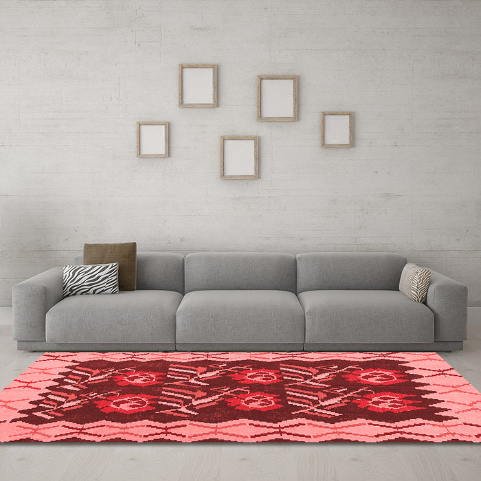 Contemporary Red Washable Rugs