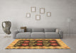 Machine Washable Abstract Brown Contemporary Rug in a Living Room,, wshcon1882brn