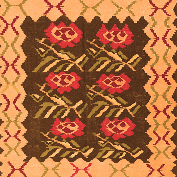 Serging Thickness of Abstract Orange Contemporary Rug, con1882org