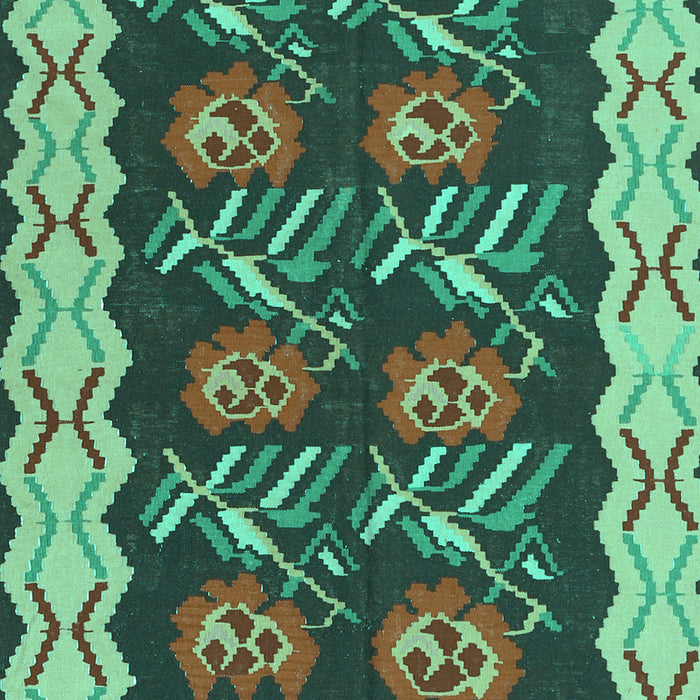 Machine Washable Abstract Turquoise Contemporary Area Rugs, wshcon1882turq