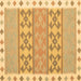 Square Abstract Brown Contemporary Rug, con1883brn