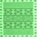 Square Abstract Emerald Green Contemporary Rug, con1883emgrn