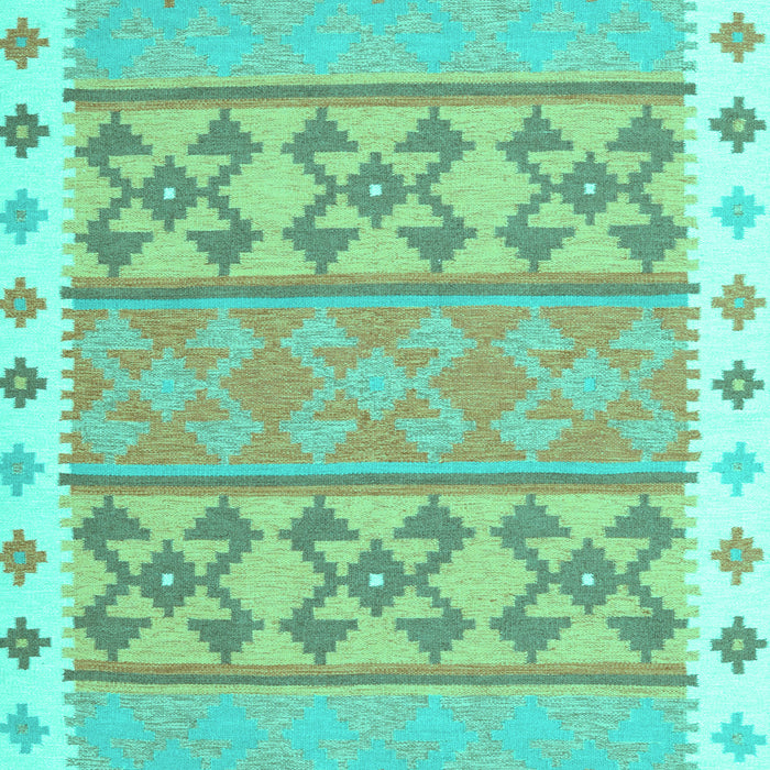 Machine Washable Abstract Turquoise Contemporary Area Rugs, wshcon1883turq