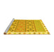 Sideview of Machine Washable Abstract Yellow Contemporary Rug, wshcon1883yw