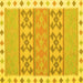 Square Abstract Yellow Contemporary Rug, con1883yw