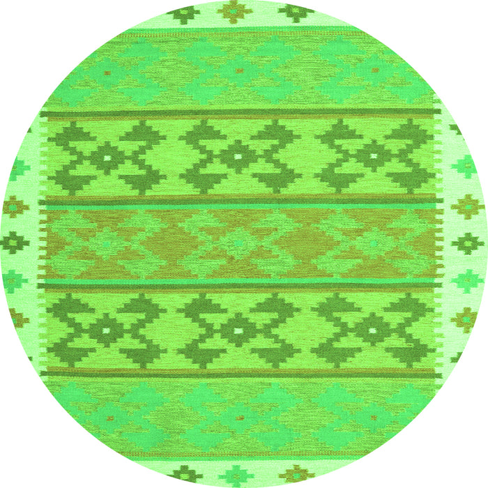 Square Abstract Green Contemporary Rug, con1883grn