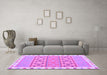 Machine Washable Abstract Purple Contemporary Area Rugs in a Living Room, wshcon1883pur