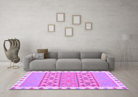 Machine Washable Abstract Purple Contemporary Rug, wshcon1883pur