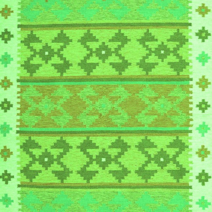 Serging Thickness of Machine Washable Abstract Green Contemporary Area Rugs, wshcon1883grn