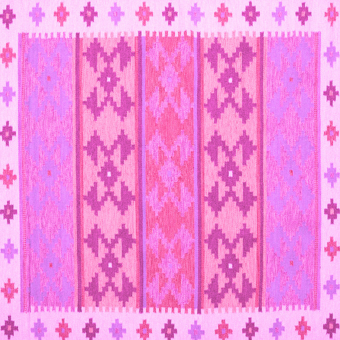 Square Machine Washable Abstract Pink Contemporary Rug, wshcon1883pnk