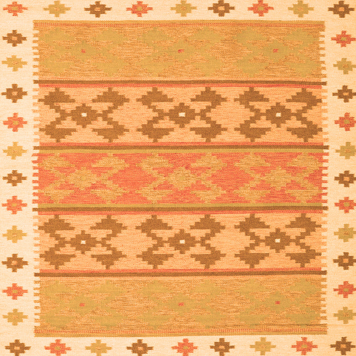 Serging Thickness of Abstract Orange Contemporary Rug, con1883org