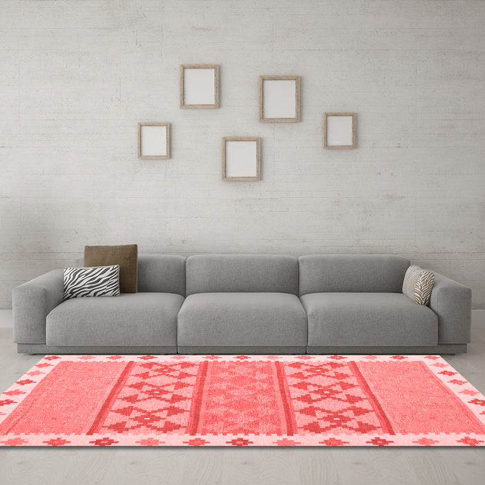 Contemporary Red Washable Rugs