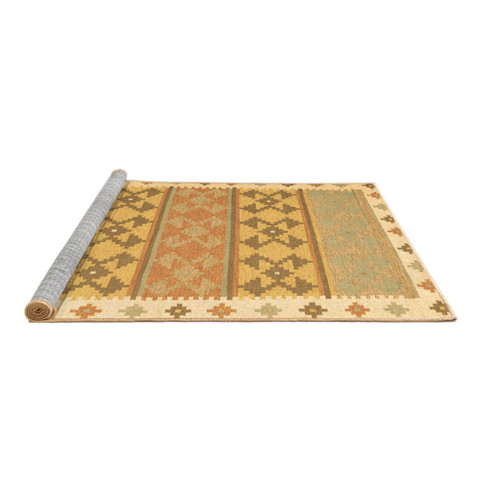 Sideview of Machine Washable Abstract Brown Contemporary Rug, wshcon1883brn