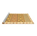 Sideview of Machine Washable Abstract Brown Contemporary Rug, wshcon1883brn