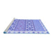 Sideview of Machine Washable Abstract Blue Contemporary Rug, wshcon1883blu