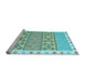 Sideview of Machine Washable Abstract Light Blue Contemporary Rug, wshcon1883lblu