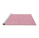 Serging Thickness of Machine Washable Contemporary Dark Hot Pink Rug, wshcon1884