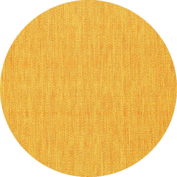 Round Abstract Yellow Contemporary Rug, con1884yw