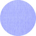 Round Abstract Blue Contemporary Rug, con1884blu